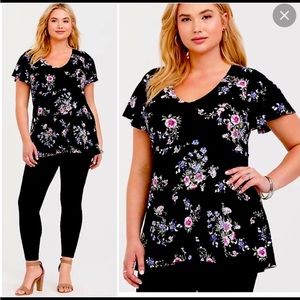 Floral torrid babydoll top